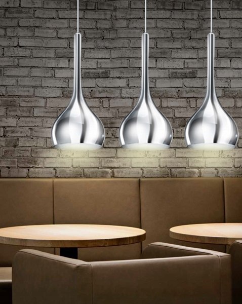 Lampa Alclara Bart Szklane chromowane klosze 3xE27 Lampa Alclara Bart Szklane chromowane klosze 3xE27