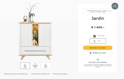Wysoka komoda H&H Jardin biała Wysoka komoda H&H Jardin biała